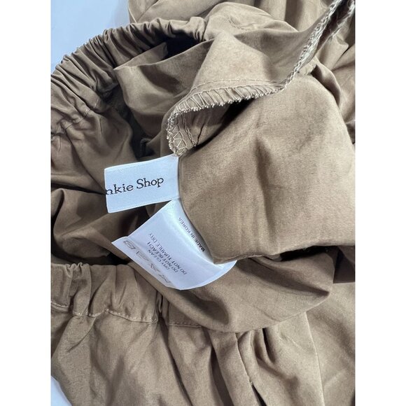 The Frankie Shop Elastic Waist Wide Leg Pants in Brown - Picture 4 of 4